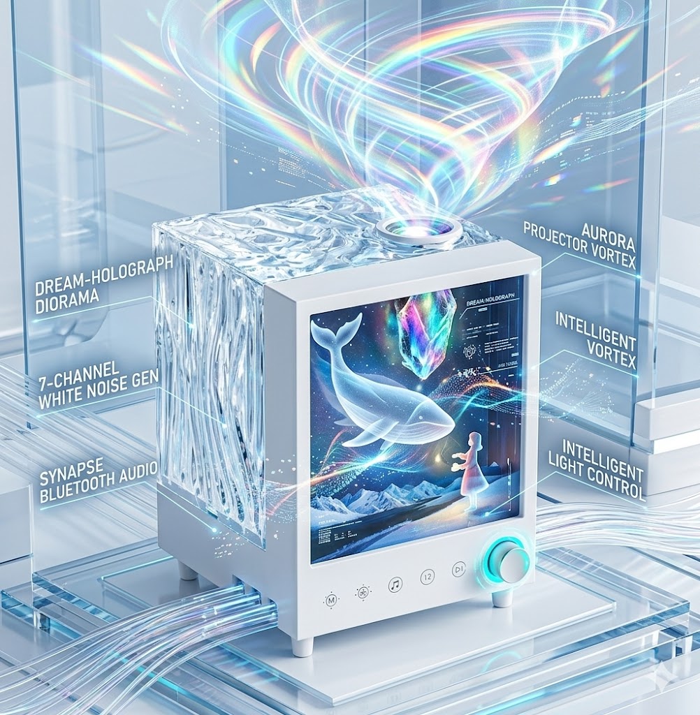 Aurora Starry Sky Projector with Ambient Bluetooth Music - Dimmable Smart Night Light & Sound Machine for Aesthetic Room Decor