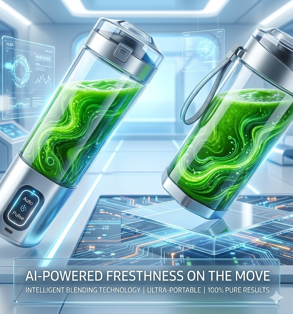 700ml Large Capacity Portable Electric Juice Maker - High-Speed 6-Blade Personal Blender - Rechargeable Fruit Mixer Cup for Protein Shakes & Smoothies