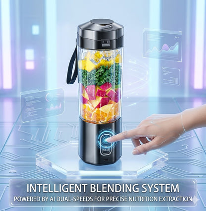700ml Large Capacity Portable Electric Juice Maker - High-Speed 6-Blade Personal Blender - Rechargeable Fruit Mixer Cup for Protein Shakes & Smoothies