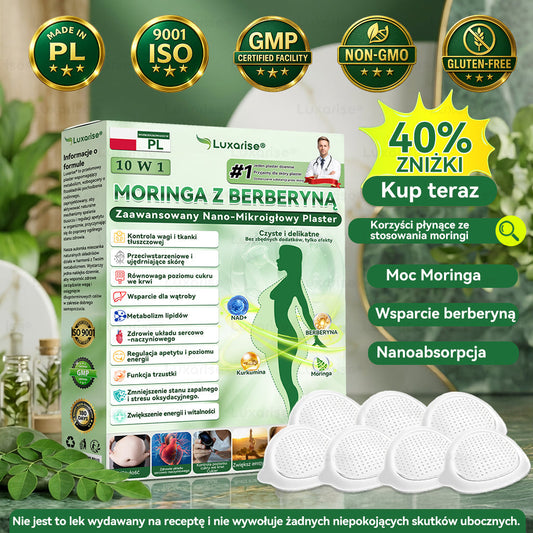 Oficjalny sklep| 👩‍⚕️𝗟𝘂𝘅𝗮𝗿𝗶𝘀𝗲® MORINGA Z BERBERYNA 10W1 Zaawansowany Nano-Mikroigłowy Plaster (Stosować raz na dobę, zauważalne efekty w ciągu 7 dni) ✅ Otyłość, cukrzyca, bezdech senny oraz schorzenia stawó🍇