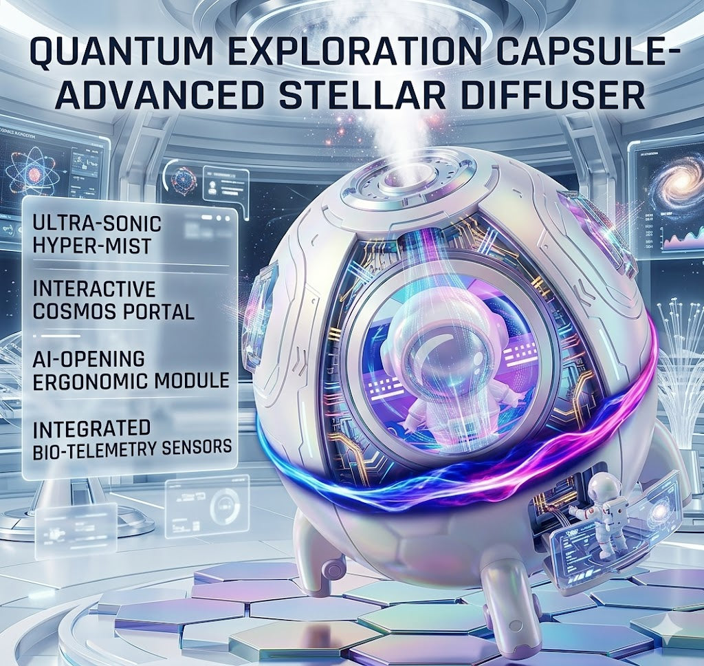 Creative Astronaut Air Humidifier 220ml - Portable USB Space Capsule Cool Mist Maker - Silent Ultrasonic Diffuser with Colorful LED Night Light for Home & Office