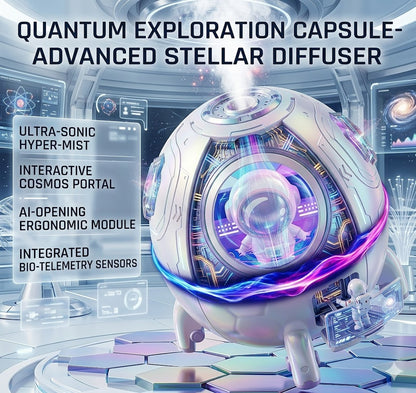 Creative Astronaut Air Humidifier 220ml - Portable USB Space Capsule Cool Mist Maker - Silent Ultrasonic Diffuser with Colorful LED Night Light for Home & Office