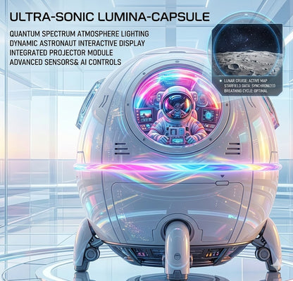 Creative Astronaut Air Humidifier 220ml - Portable USB Space Capsule Cool Mist Maker - Silent Ultrasonic Diffuser with Colorful LED Night Light for Home & Office