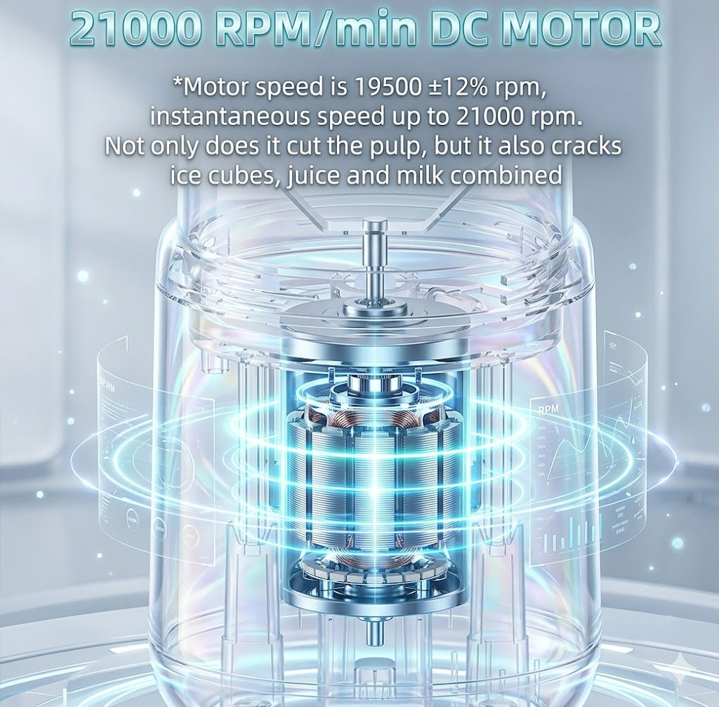 High-Speed Double Cup Electric Juicer - Portable USB Fruit Mixer & Baby Food Maker - Cordless Personal Blender for Fresh Juice, Protein Shakes and Smoothies