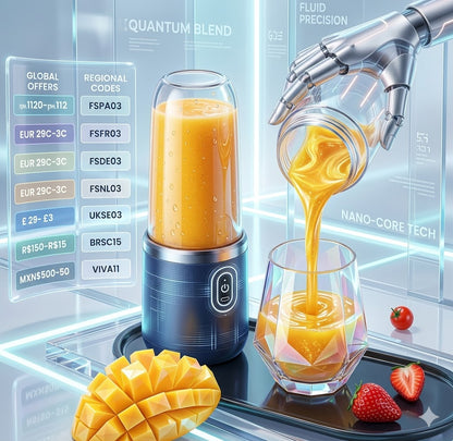 High-Speed Double Cup Electric Juicer - Portable USB Fruit Mixer & Baby Food Maker - Cordless Personal Blender for Fresh Juice, Protein Shakes and Smoothies